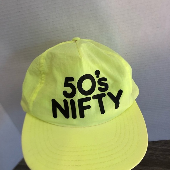 Vtg Neon Yellow 50's Nifty Snap Back Cap - Picture 2 of 9
